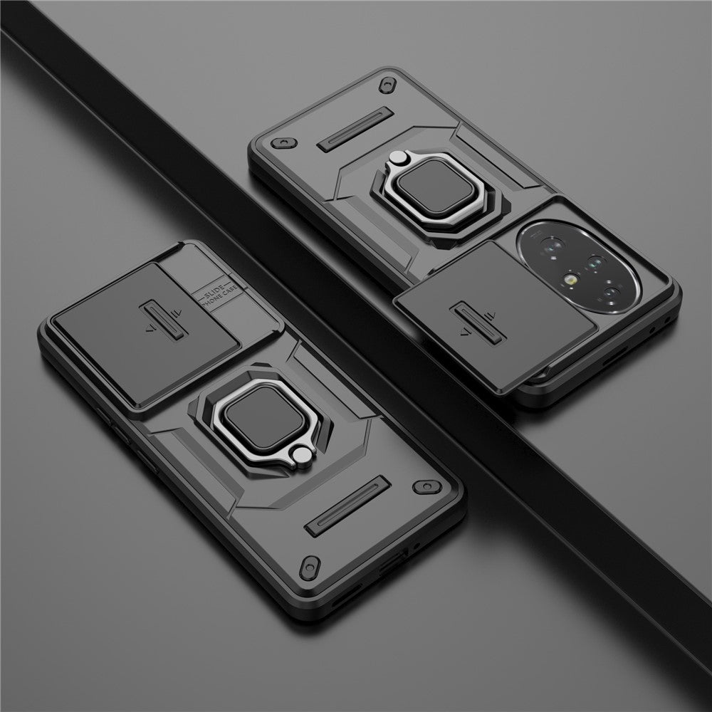 For Honor 200 Pro 5G Case Lens Cover PC+TPU Phone Cover with Kickstand