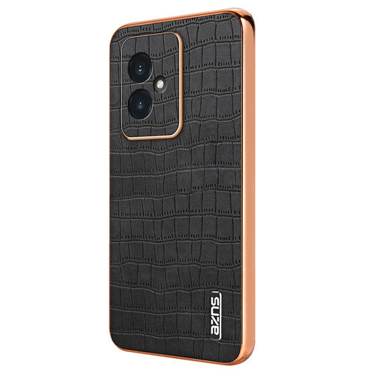 Honor 100 5G Handyhülle – AZNS Gehäuse aus Leder mit Krokodilstruktur + TPU-Abdeckung, galvanisierter Rahmen