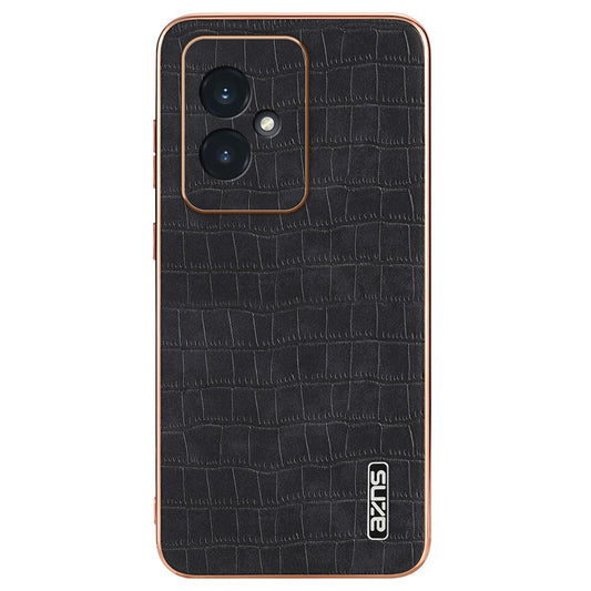 Honor 100 5G Handyhülle – AZNS Gehäuse aus Leder mit Krokodilstruktur + TPU-Abdeckung, galvanisierter Rahmen