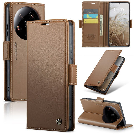 Xiaomi 14 Ultra Handyhülle – CASEME 023 Series RFID-blockierende, glänzende Standfunktion