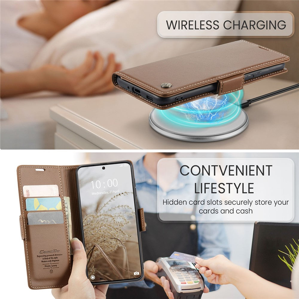 CASEME 023 Series For Xiaomi 14 Ultra Case RFID Blocking Glossy Stand Phone Cover