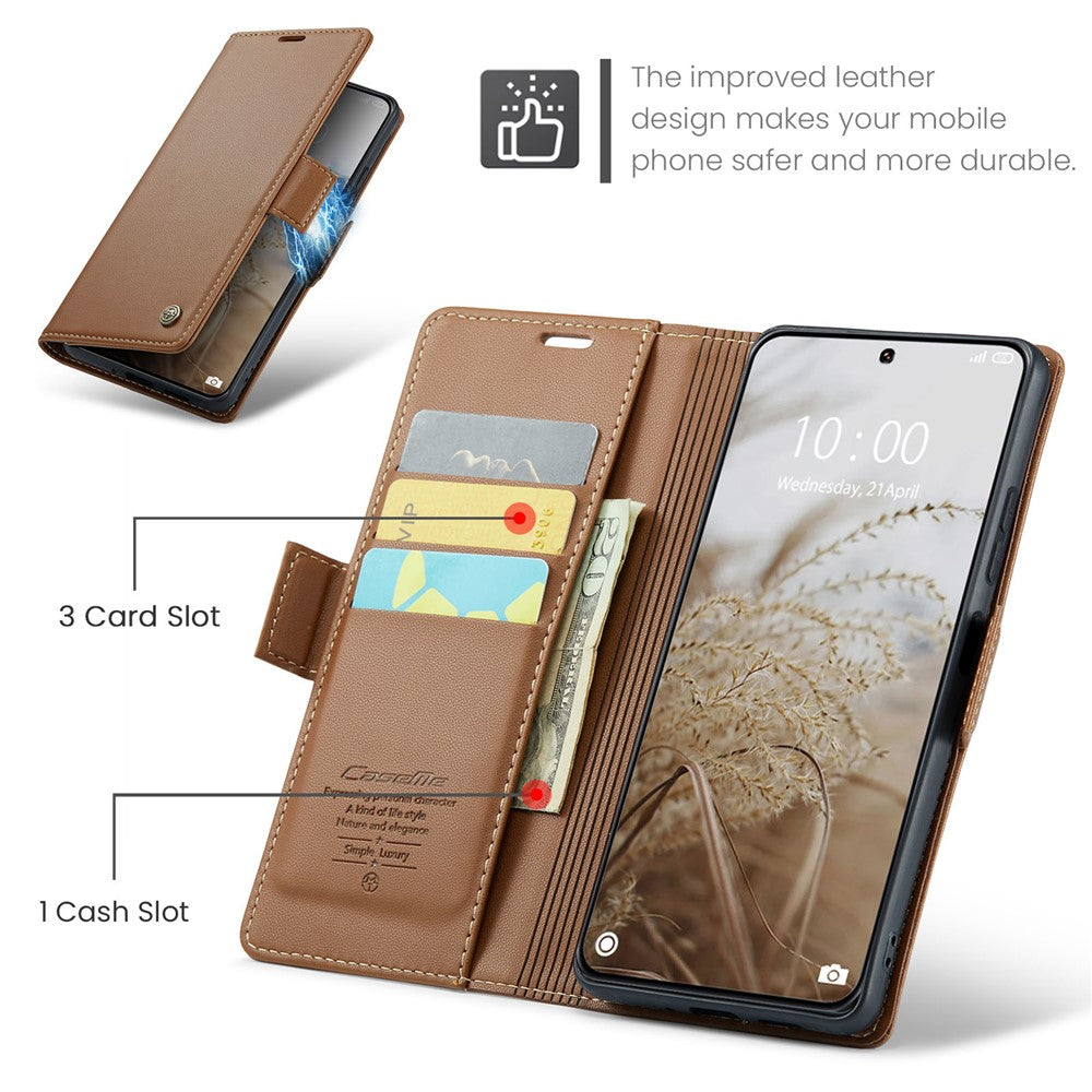 CASEME 023 Series For Xiaomi 14 Ultra Case RFID Blocking Glossy Stand Phone Cover