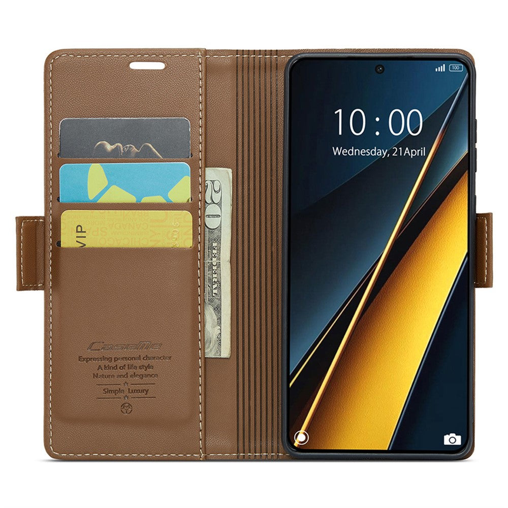 CASEME 023 Series For Xiaomi Poco X6 Pro 5G / Redmi K70E 5G Case RFID Blocking Phone Leather Cover