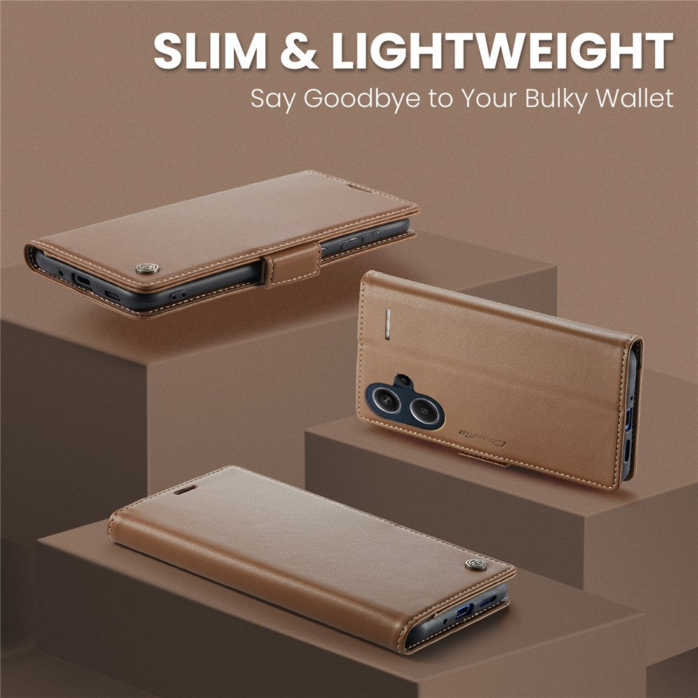 CASEME 023 Series For Xiaomi Redmi Note 13 Pro+ 5G Leather Case Glossy Phone Cover RFID Blocking