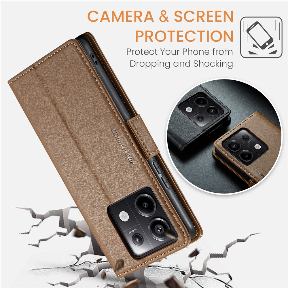 CASEME 023 Series For Xiaomi Redmi Note 13 Pro 5G / Poco X6 5G Case RFID Blocking Wallet Phone Cover