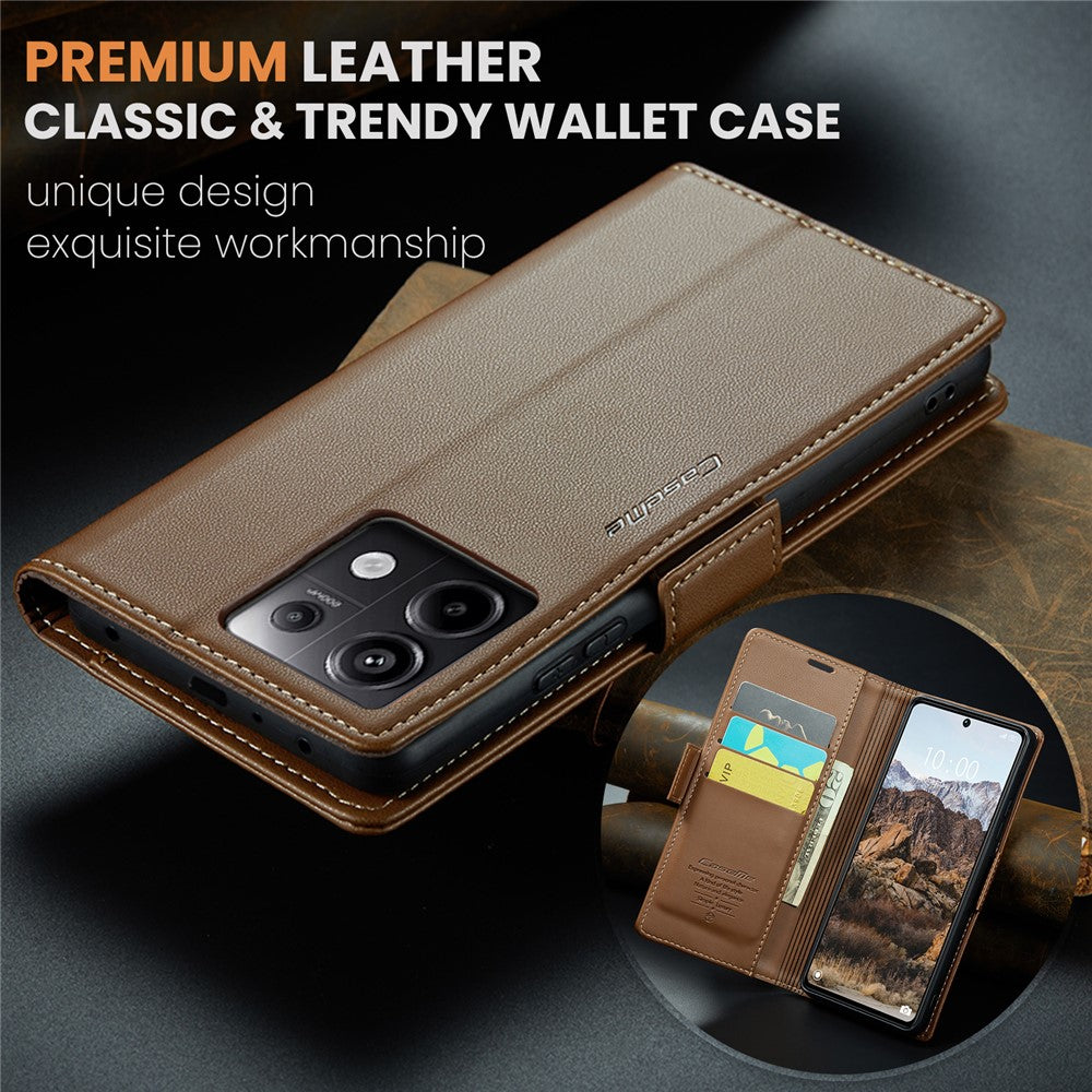 CASEME 023 Series For Xiaomi Redmi Note 13 Pro 5G / Poco X6 5G Case RFID Blocking Wallet Phone Cover