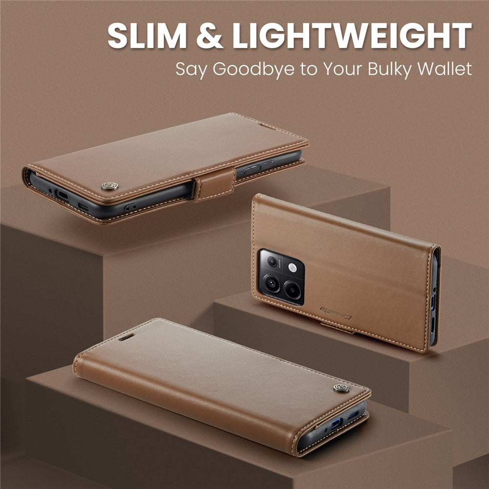 CASEME 023 Series For Xiaomi Redmi Note 13 Pro 5G / Poco X6 5G Case RFID Blocking Wallet Phone Cover