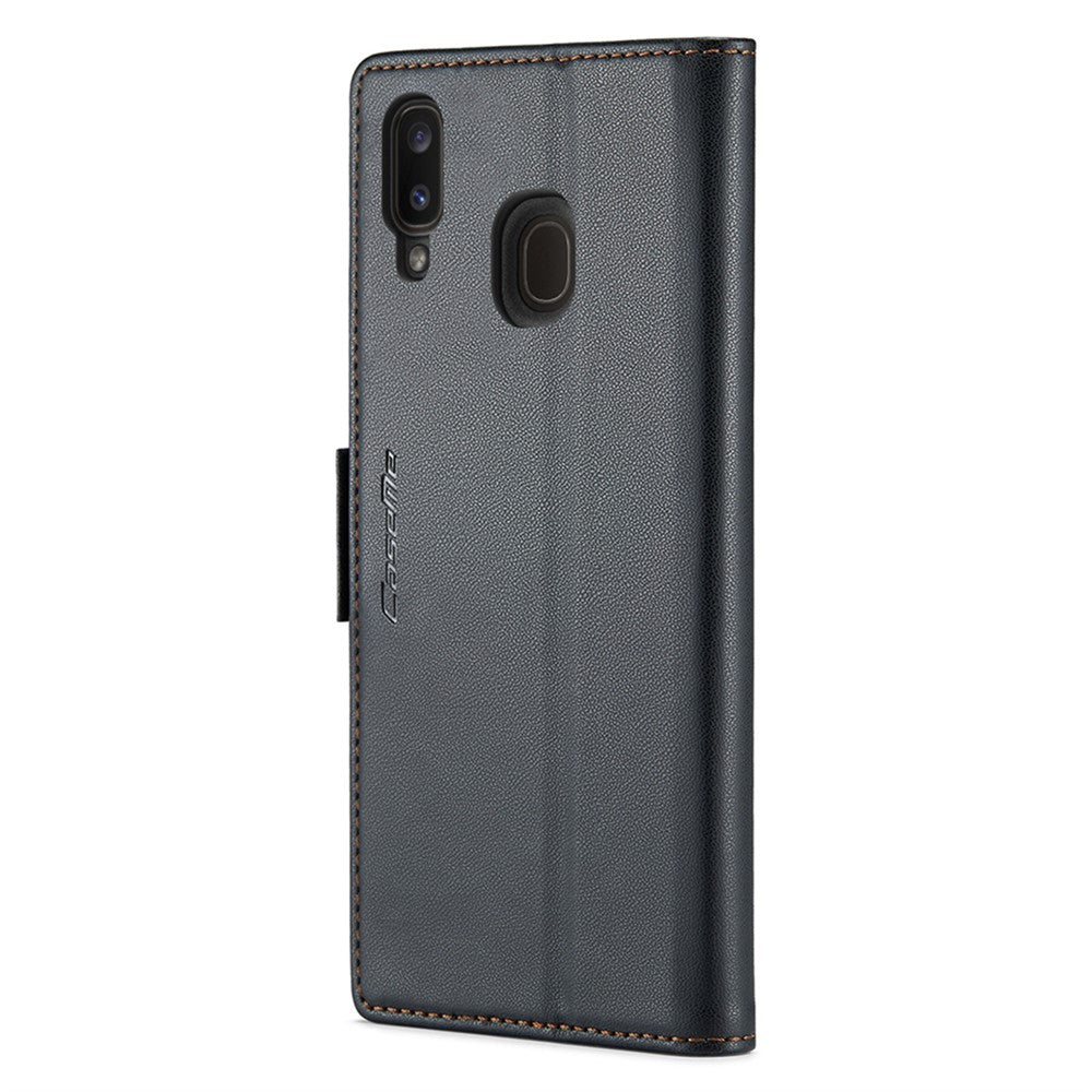 Galaxy A20 / A30 / M10s Glänzende Wallet-Hülle – RFID-Schutz & Ständer