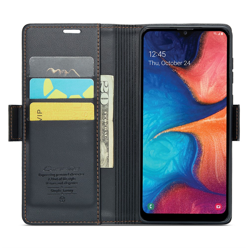 Galaxy A20 / A30 / M10s Glänzende Wallet-Hülle – RFID-Schutz & Ständer