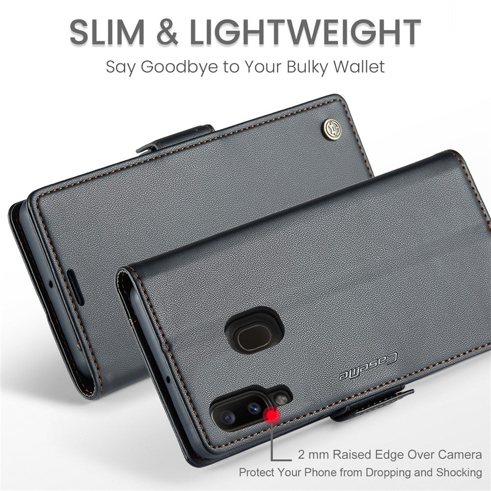 Galaxy A20 / A30 / M10s Glänzende Wallet-Hülle – RFID-Schutz & Ständer