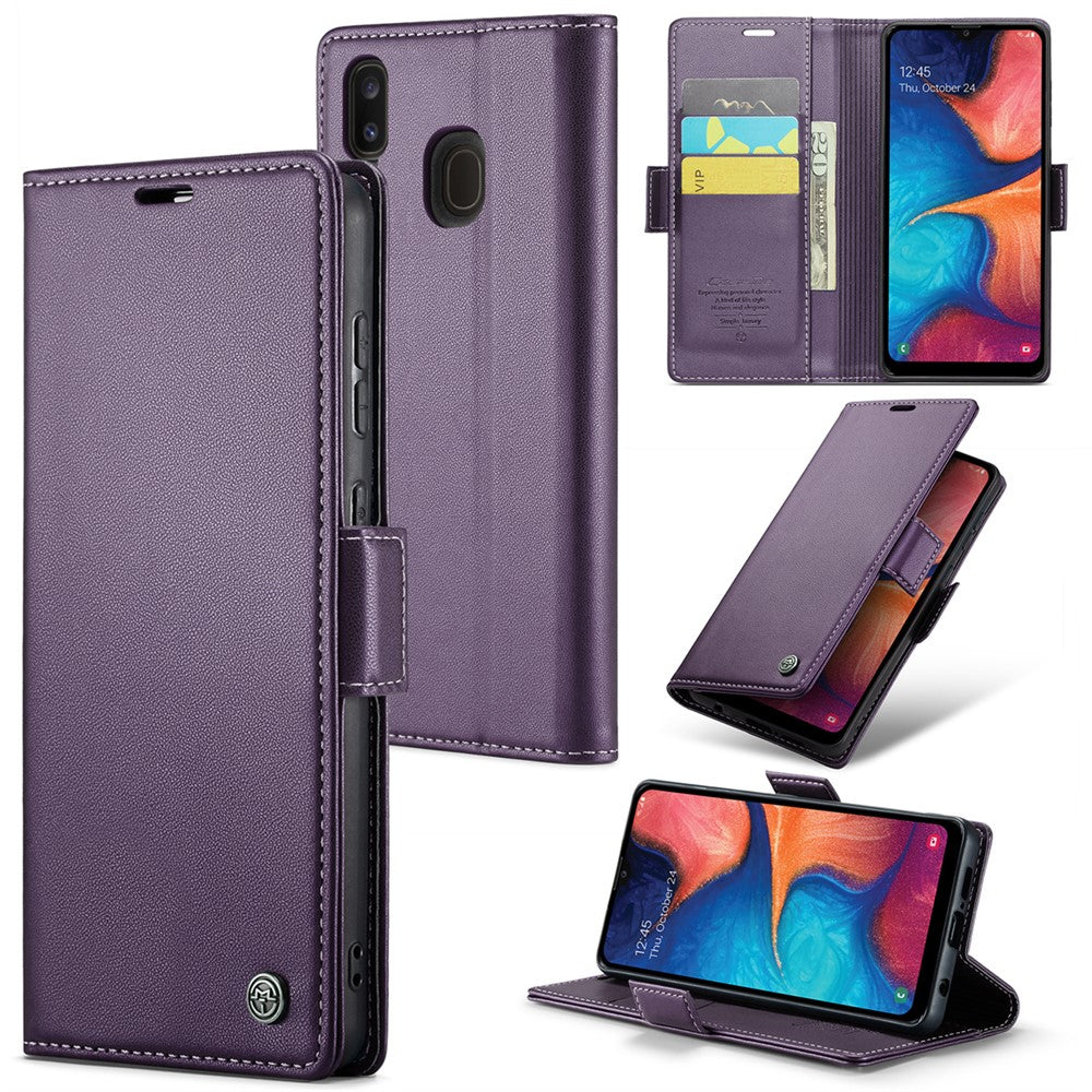 Galaxy A20 / A30 / M10s Glänzende Wallet-Hülle – RFID-Schutz & Ständer