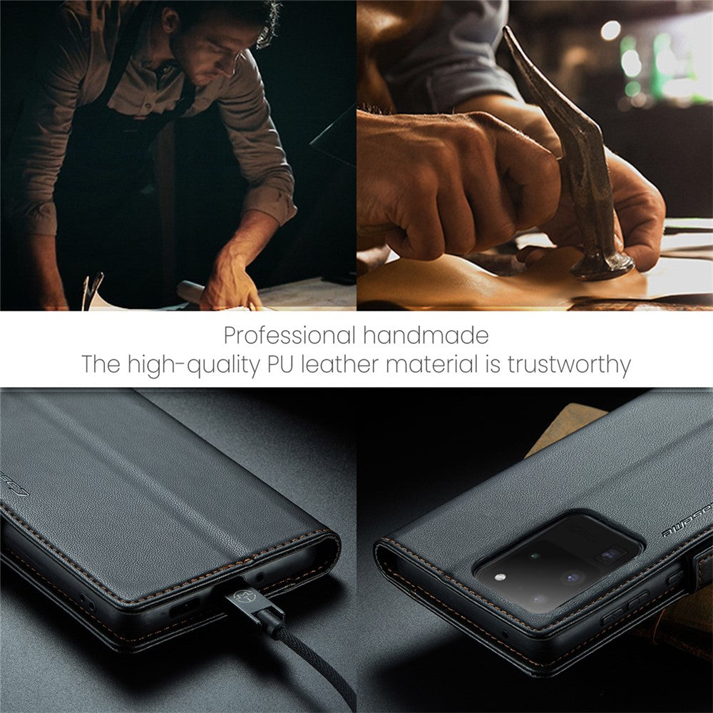 Galaxy S20 Ultra Glänzende Wallet-Hülle – RFID-Schutz & Ständer