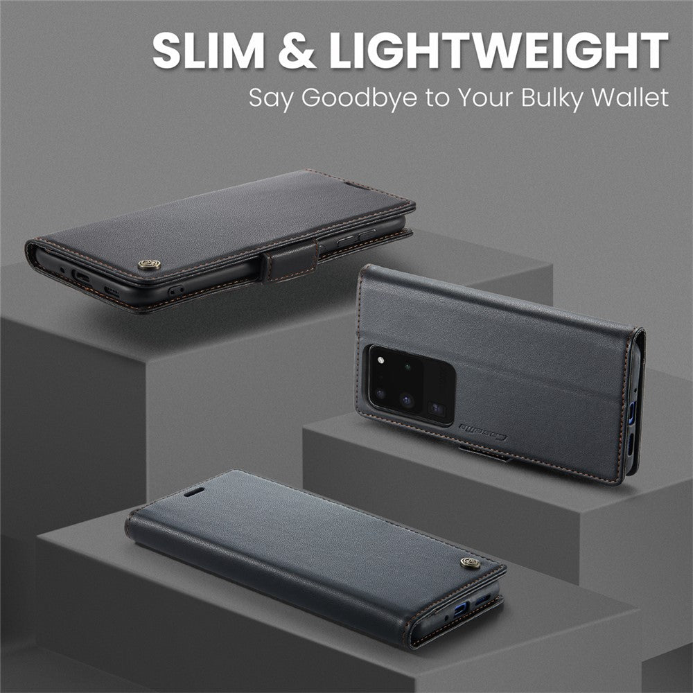 Galaxy S20 Ultra Glänzende Wallet-Hülle – RFID-Schutz & Ständer