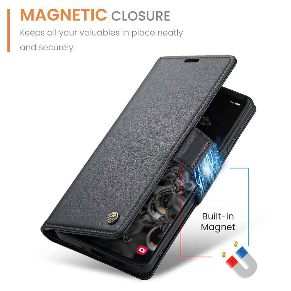 Galaxy S20 Ultra Glänzende Wallet-Hülle – RFID-Schutz & Ständer