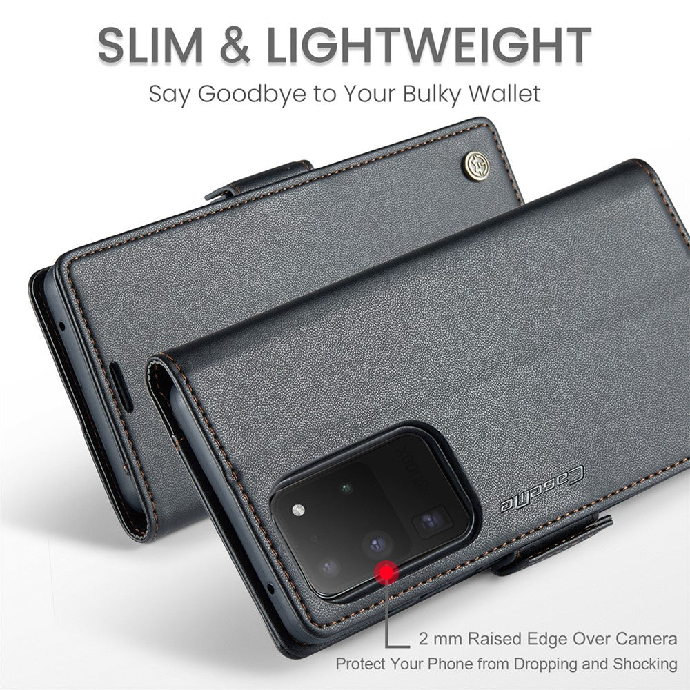 Galaxy S20 Ultra Glänzende Wallet-Hülle – RFID-Schutz & Ständer
