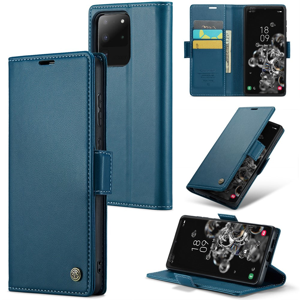 Galaxy S20 Ultra Glänzende Wallet-Hülle – RFID-Schutz & Ständer