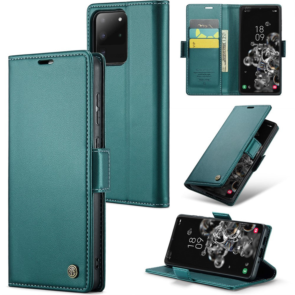 Galaxy S20 Ultra Glänzende Wallet-Hülle – RFID-Schutz & Ständer