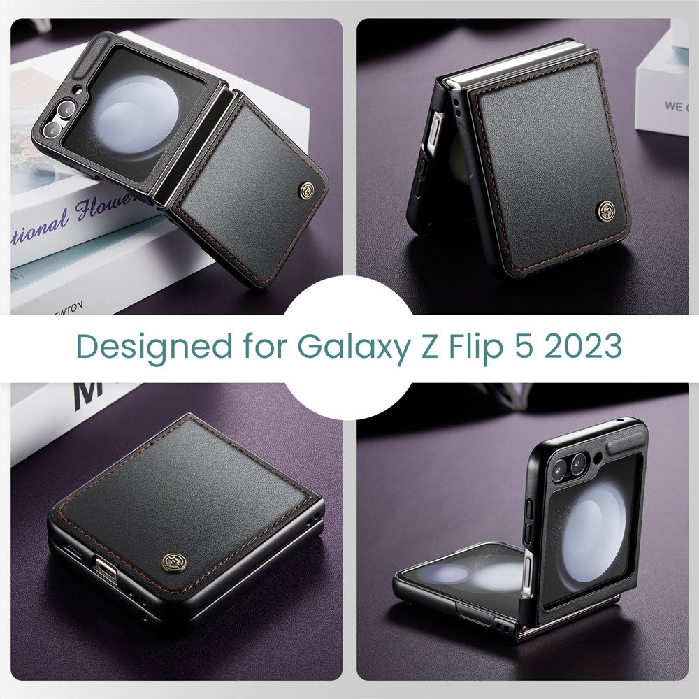 Galaxy Z Flip5 5G Glänzende Wallet-Hülle – RFID-Schutz & Ständer