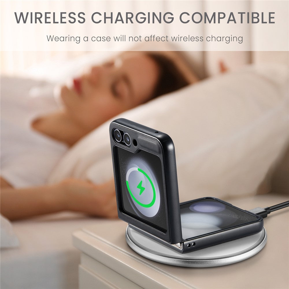 Galaxy Z Flip5 5G Glänzende Wallet-Hülle – RFID-Schutz & Ständer
