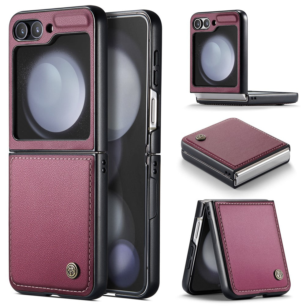 Galaxy Z Flip5 5G Glänzende Wallet-Hülle – RFID-Schutz & Ständer