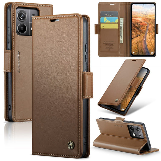 Xiaomi Redmi Note 13 5G Handyhülle – CASEME 023 Series aus Leder mit Folio-Schutz, RFID-blockierend