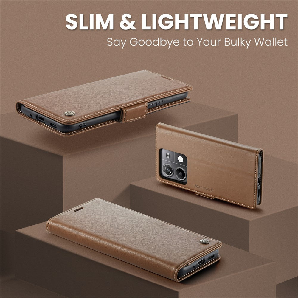 CASEME 023 Series For Xiaomi Redmi Note 13 5G Case Leather Folio Phone Cover RFID Blocking