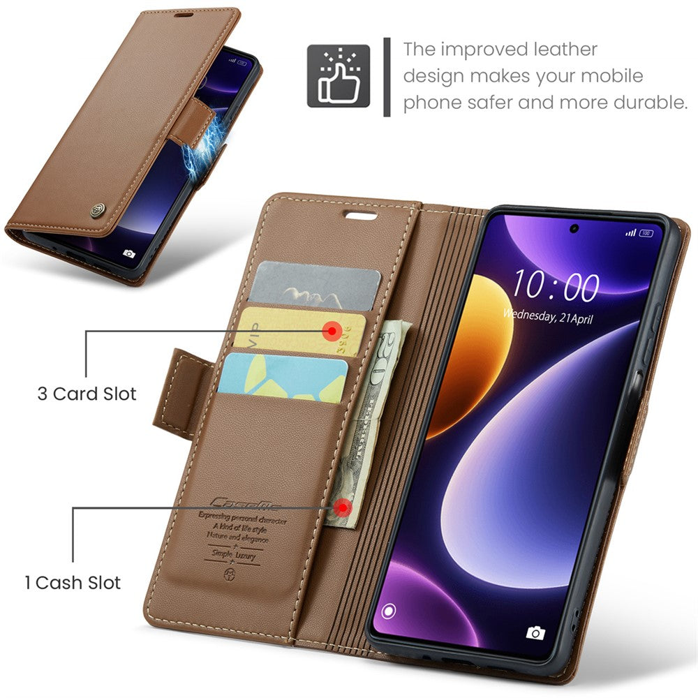 CASEME 023 Series For Xiaomi Poco F5 5G / Redmi Note 12 Turbo Case Wallet Leather Phone Cover