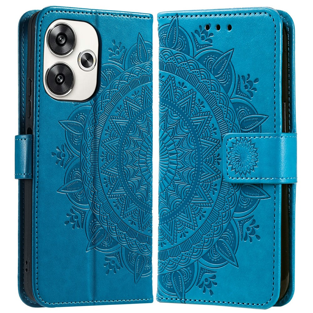 For Xiaomi Poco F6 5G / Redmi Turbo 3 5G Case Imprinted Totem PU Leather Phone Cover