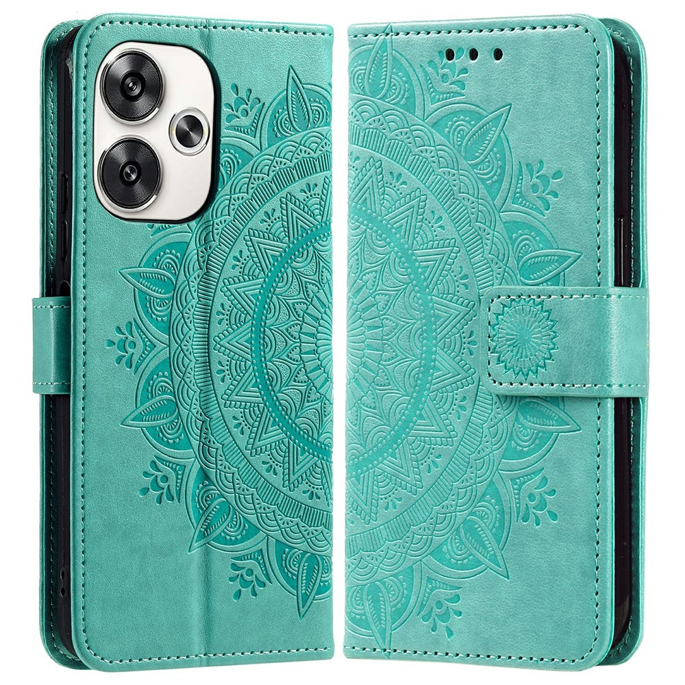For Xiaomi Poco F6 5G / Redmi Turbo 3 5G Case Imprinted Totem PU Leather Phone Cover