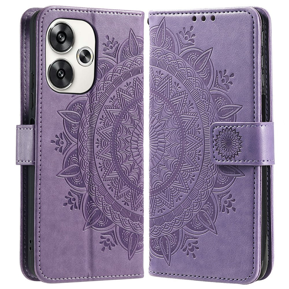 For Xiaomi Poco F6 5G / Redmi Turbo 3 5G Case Imprinted Totem PU Leather Phone Cover