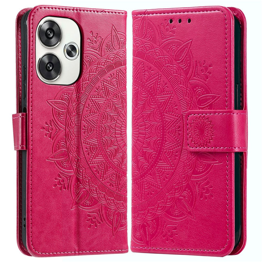 For Xiaomi Poco F6 5G / Redmi Turbo 3 5G Case Imprinted Totem PU Leather Phone Cover