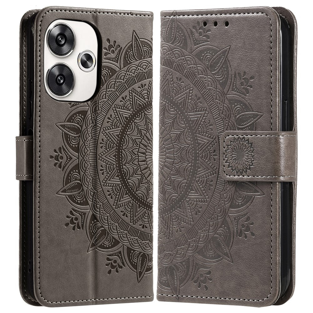 For Xiaomi Poco F6 5G / Redmi Turbo 3 5G Case Imprinted Totem PU Leather Phone Cover