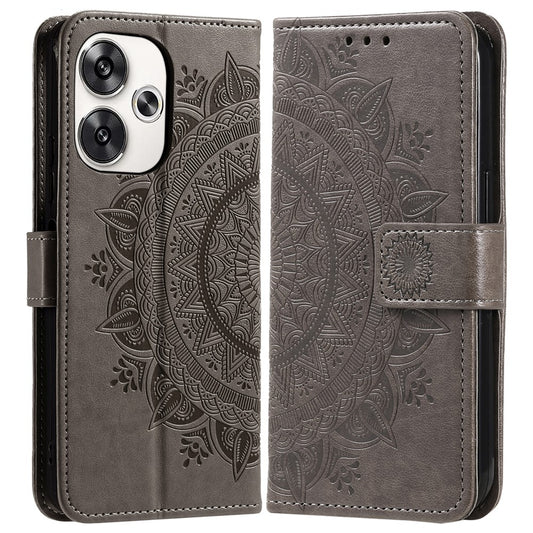 For Xiaomi Poco F6 5G / Redmi Turbo 3 5G Case Imprinted Totem PU Leather Phone Cover