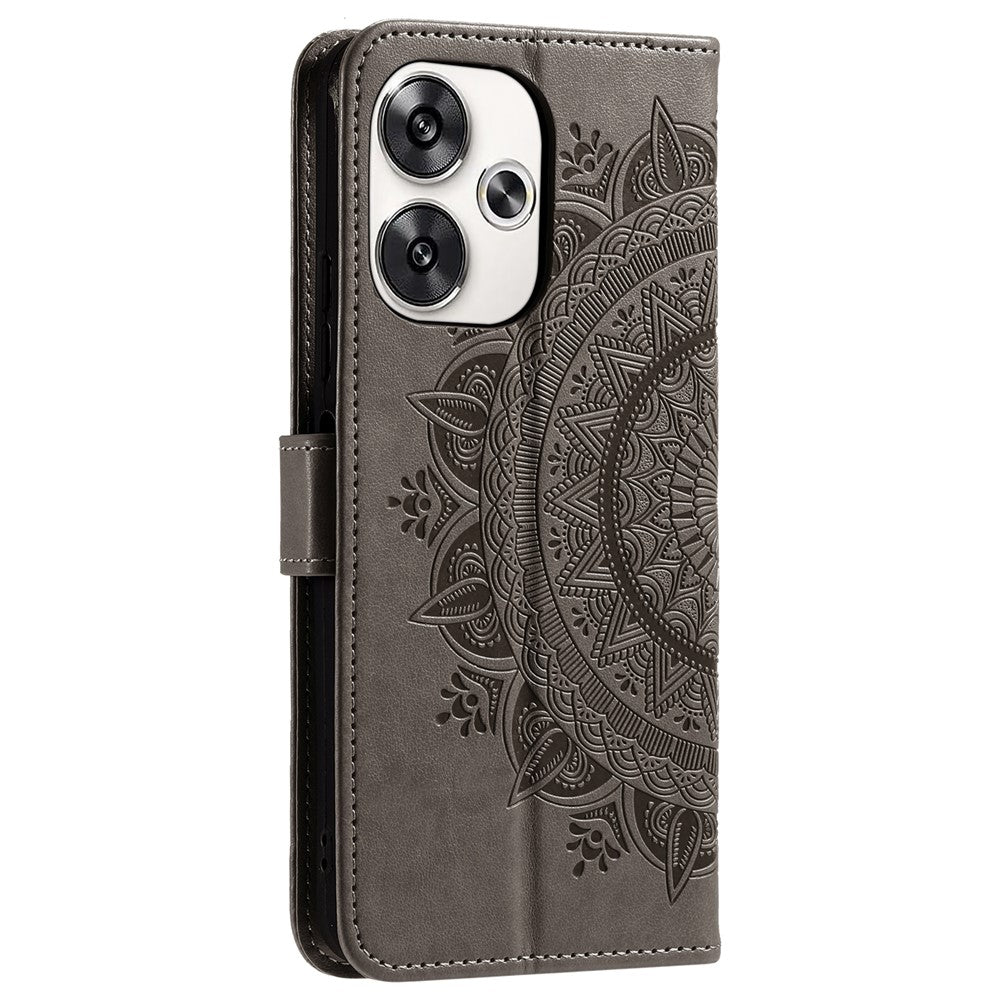 For Xiaomi Poco F6 5G / Redmi Turbo 3 5G Case Imprinted Totem PU Leather Phone Cover