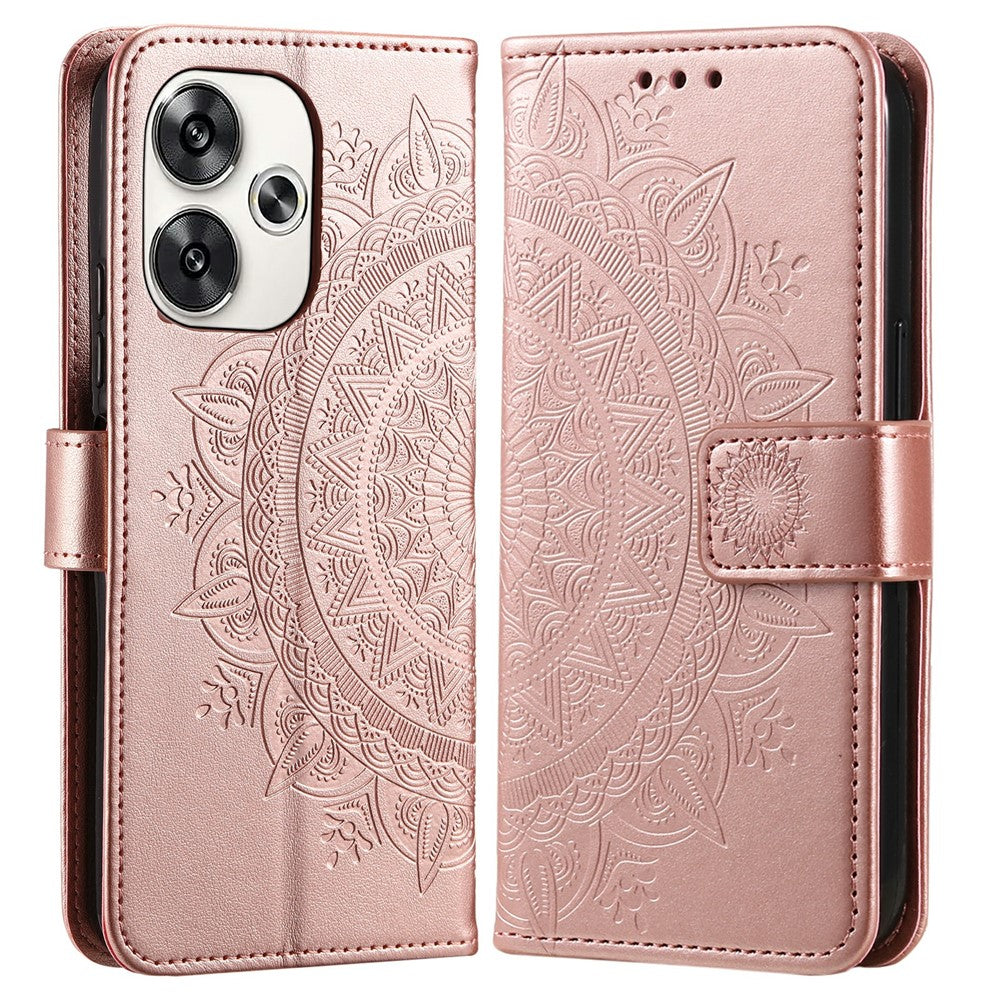 For Xiaomi Poco F6 5G / Redmi Turbo 3 5G Case Imprinted Totem PU Leather Phone Cover