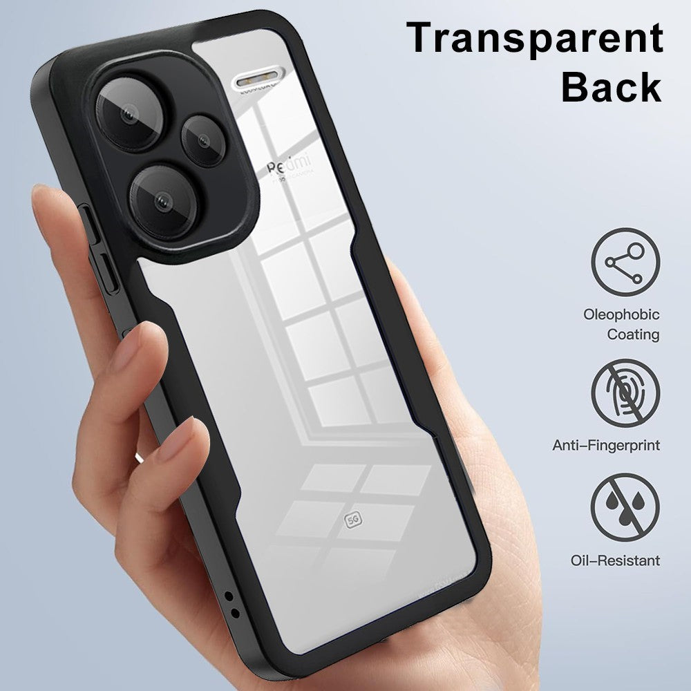 For Xiaomi Redmi Note 13 Pro+ 5G Case Acrylic + TPU Clear Phone Cover with PET Screen Film