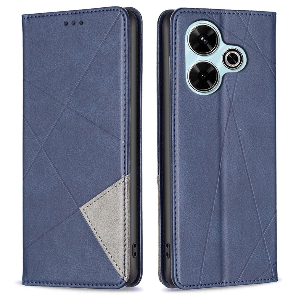 For Xiaomi Redmi 13 5G / 13 4G / Poco M6 4G Case PU Leather Phone Cover Rhombus Shockproof Flip