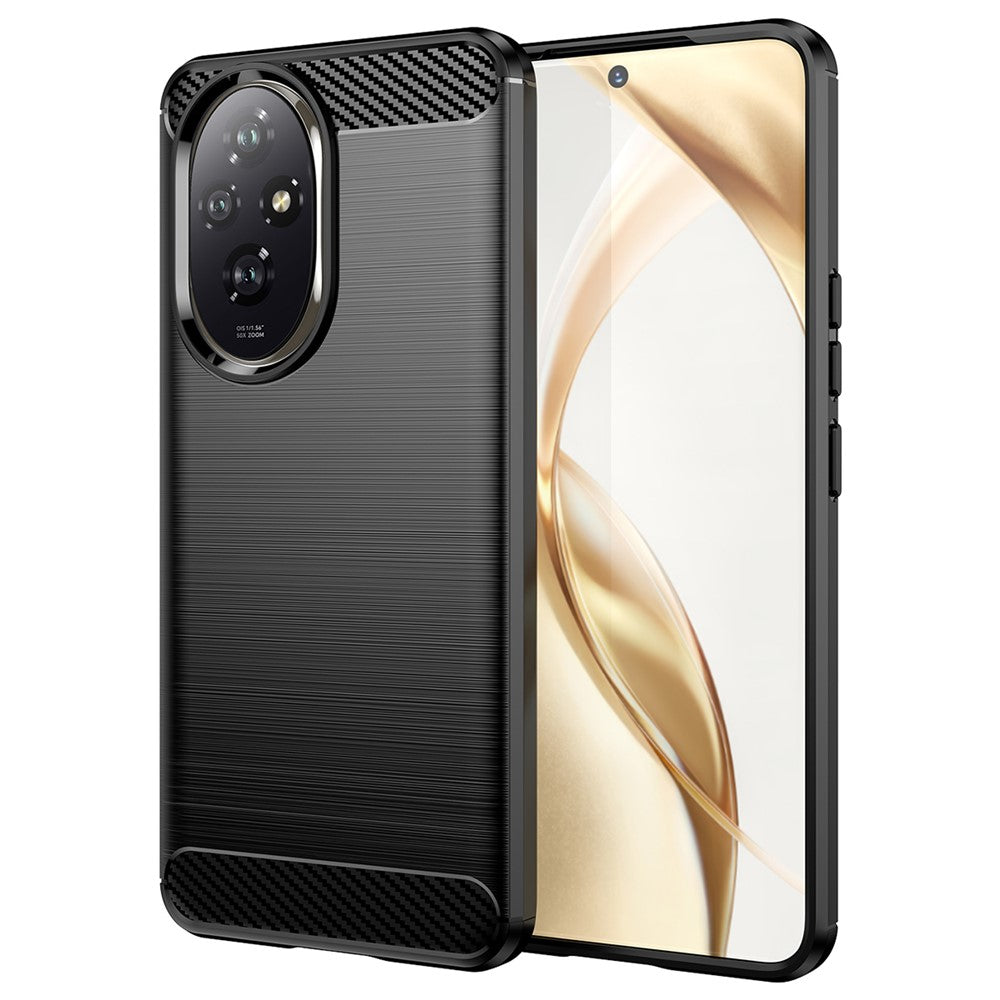 For Honor 200 5G Case Carbon Fiber Texture Brushed TPU Soft Phone Cover