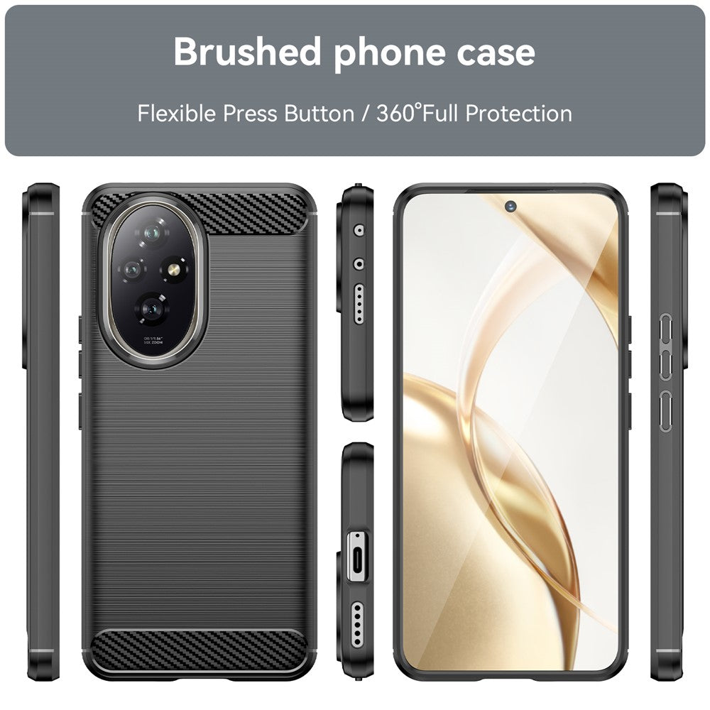 For Honor 200 5G Case Carbon Fiber Texture Brushed TPU Soft Phone Cover