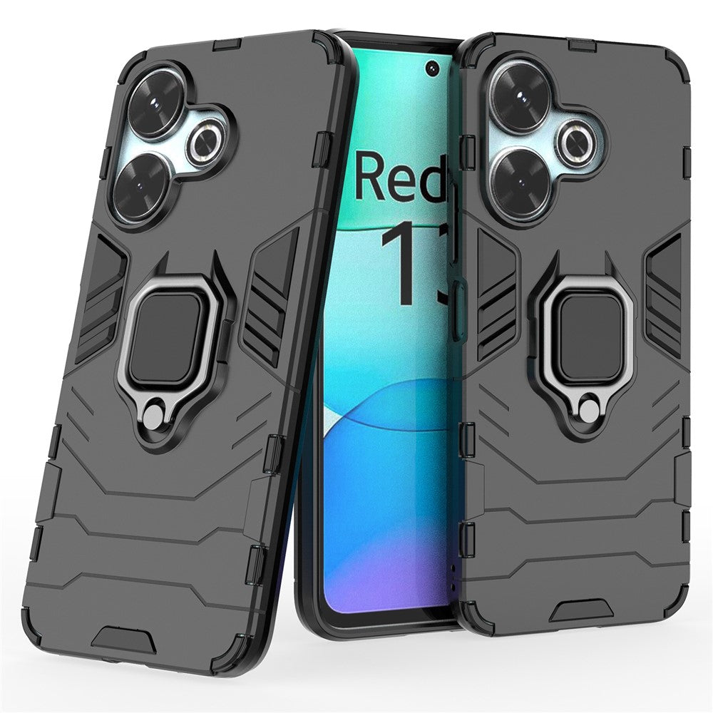 For Xiaomi Redmi 13 5G / 13 4G Case Armor  PC+TPU Phone Cover with Ring Kickstand