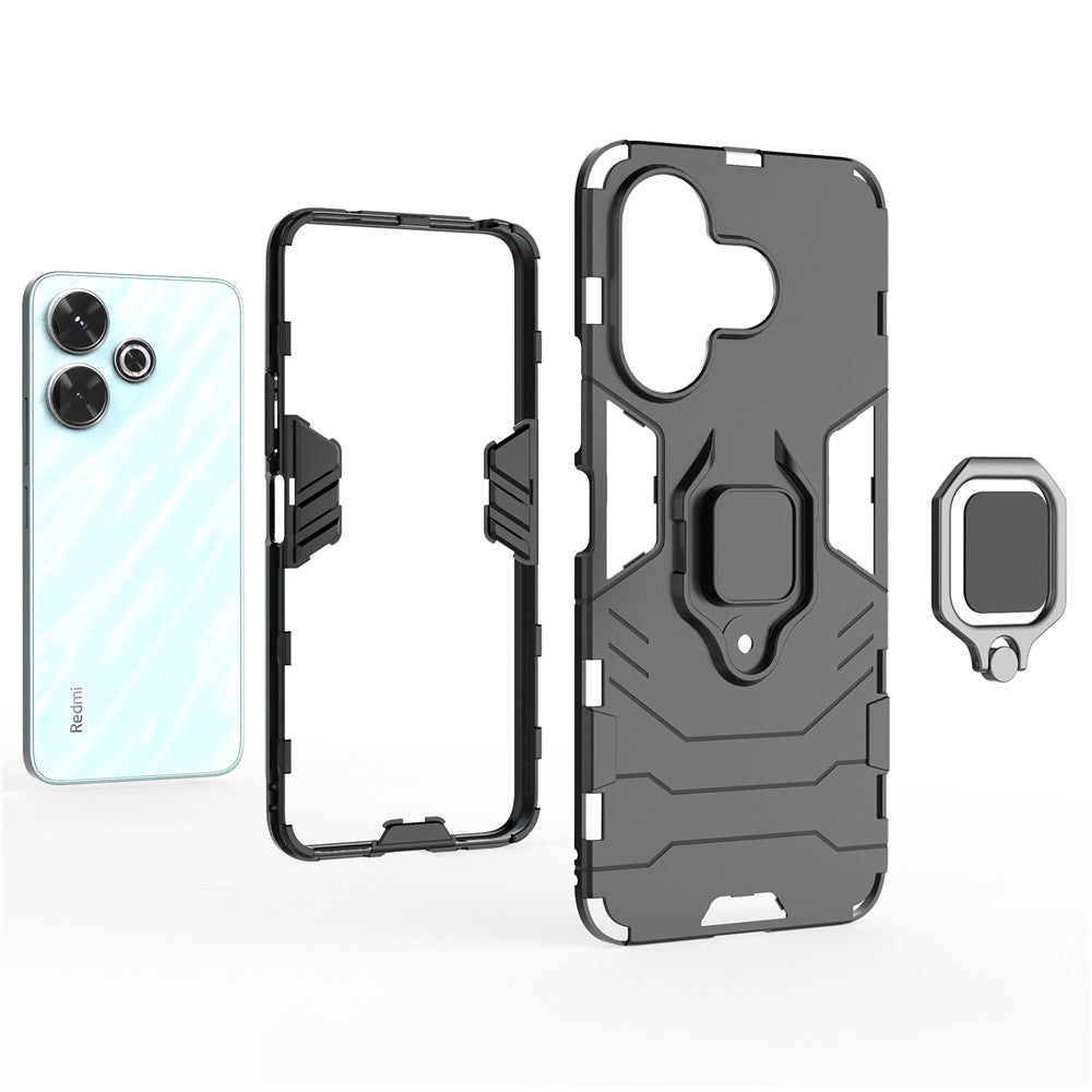 For Xiaomi Redmi 13 5G / 13 4G Case Armor  PC+TPU Phone Cover with Ring Kickstand