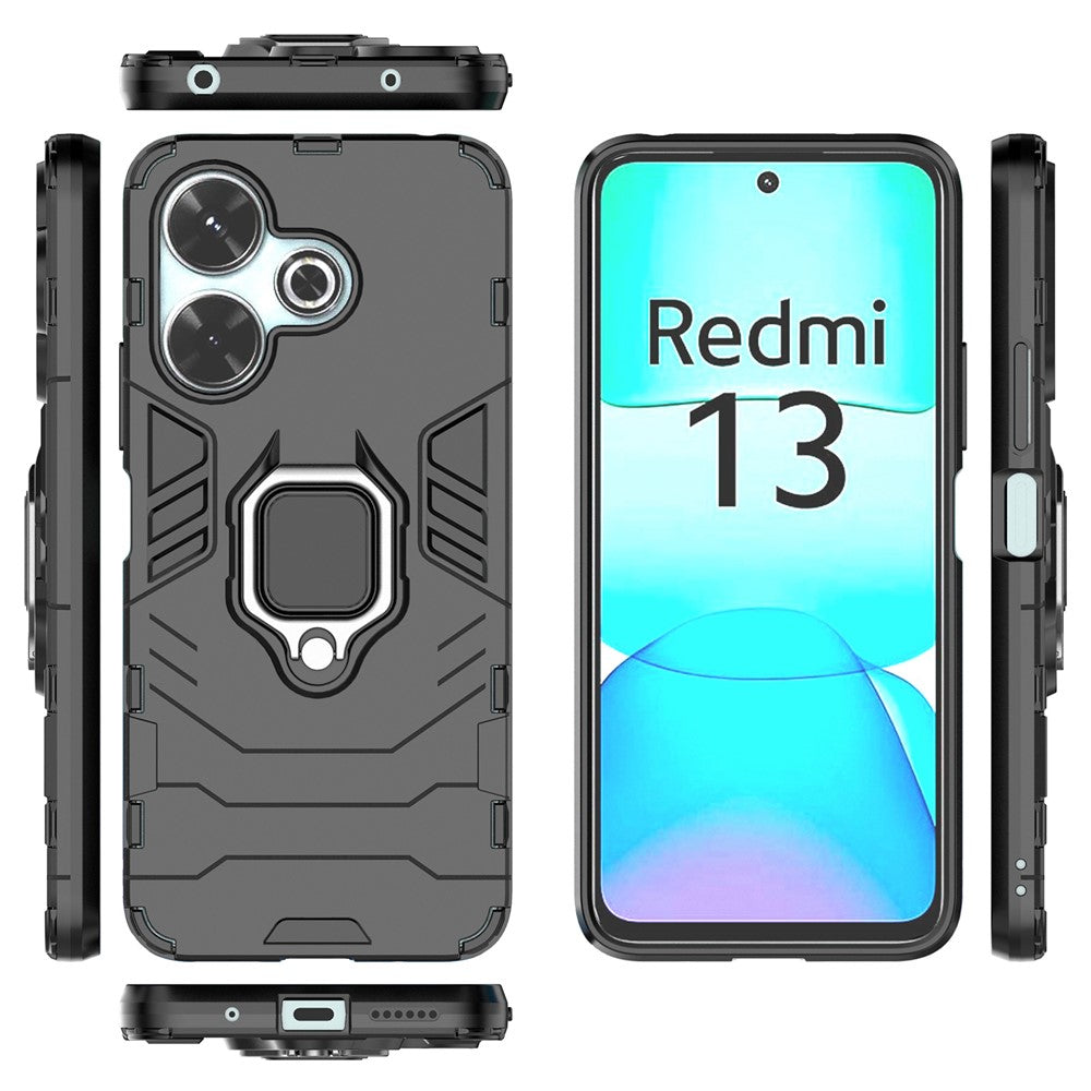For Xiaomi Redmi 13 5G / 13 4G Case Armor  PC+TPU Phone Cover with Ring Kickstand
