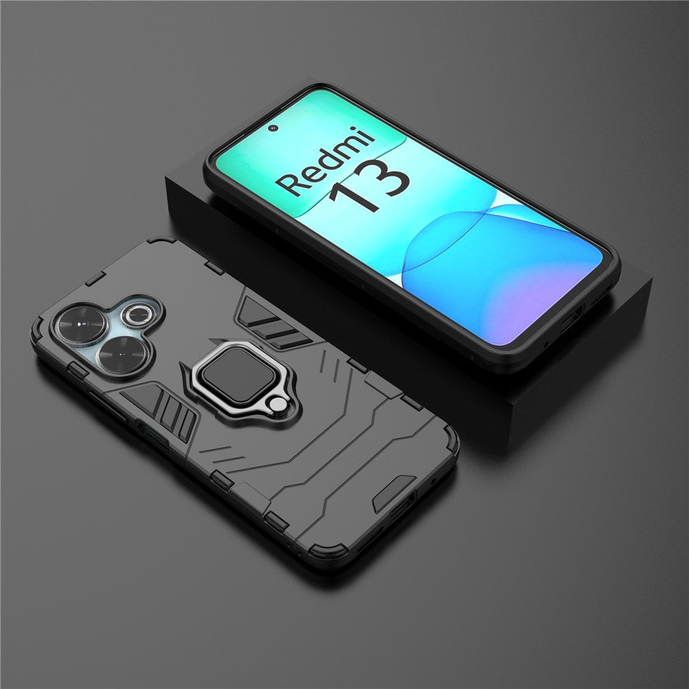 For Xiaomi Redmi 13 5G / 13 4G Case Armor  PC+TPU Phone Cover with Ring Kickstand