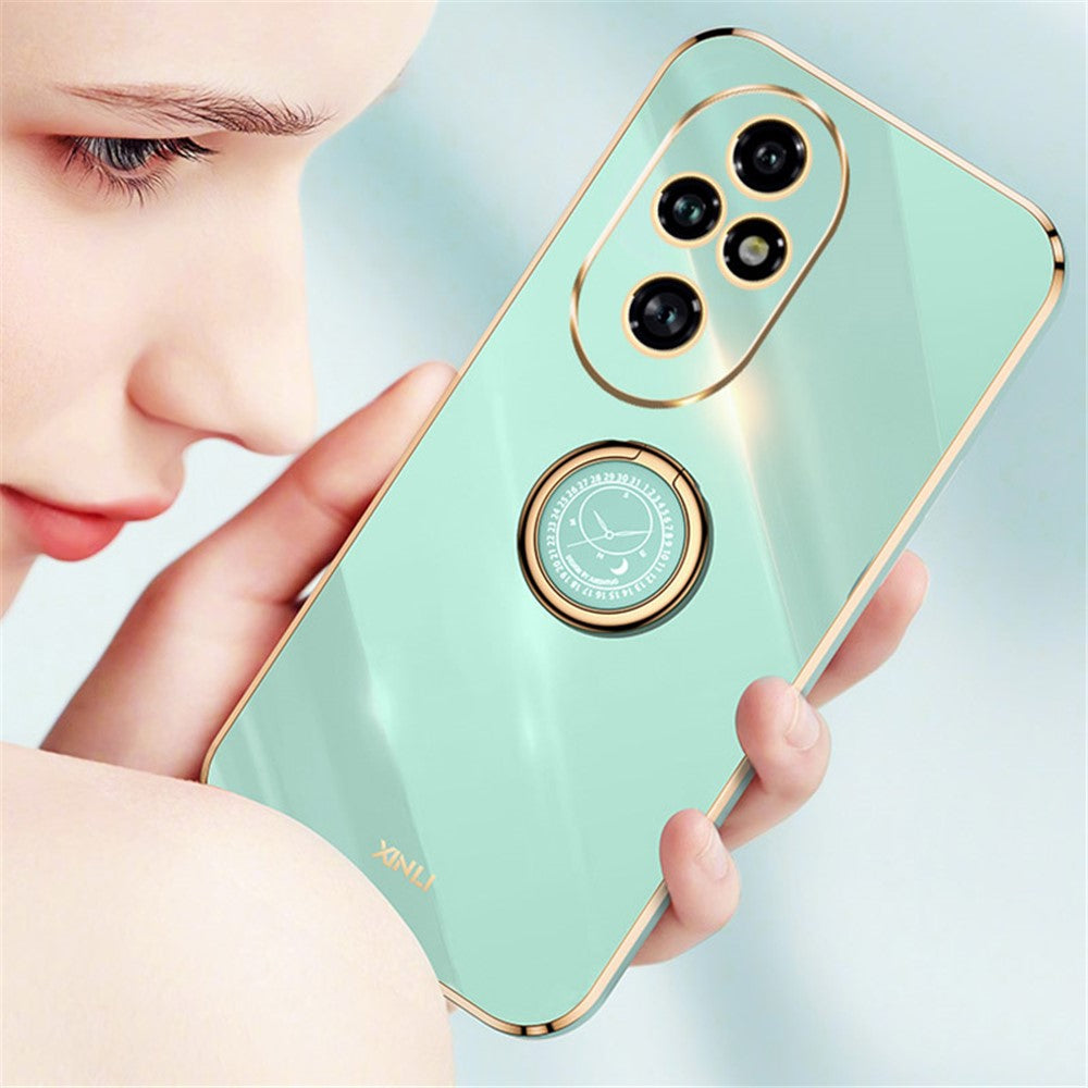 Honor 200 Pro 5G Handyhülle – Galvanisierte TPU-Rückseite, kratzfest, mit Ringständer