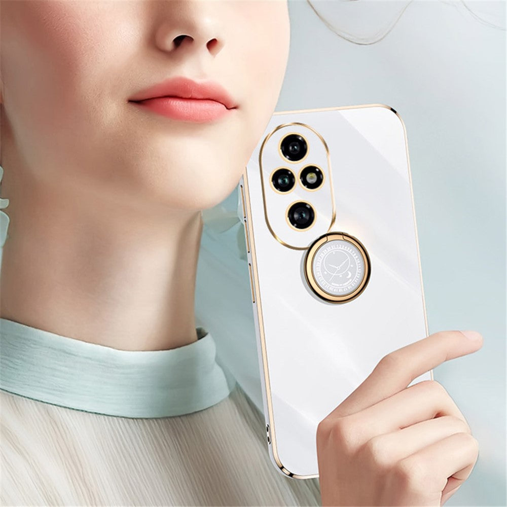 Honor 200 Pro 5G Handyhülle – Galvanisierte TPU-Rückseite, kratzfest, mit Ringständer