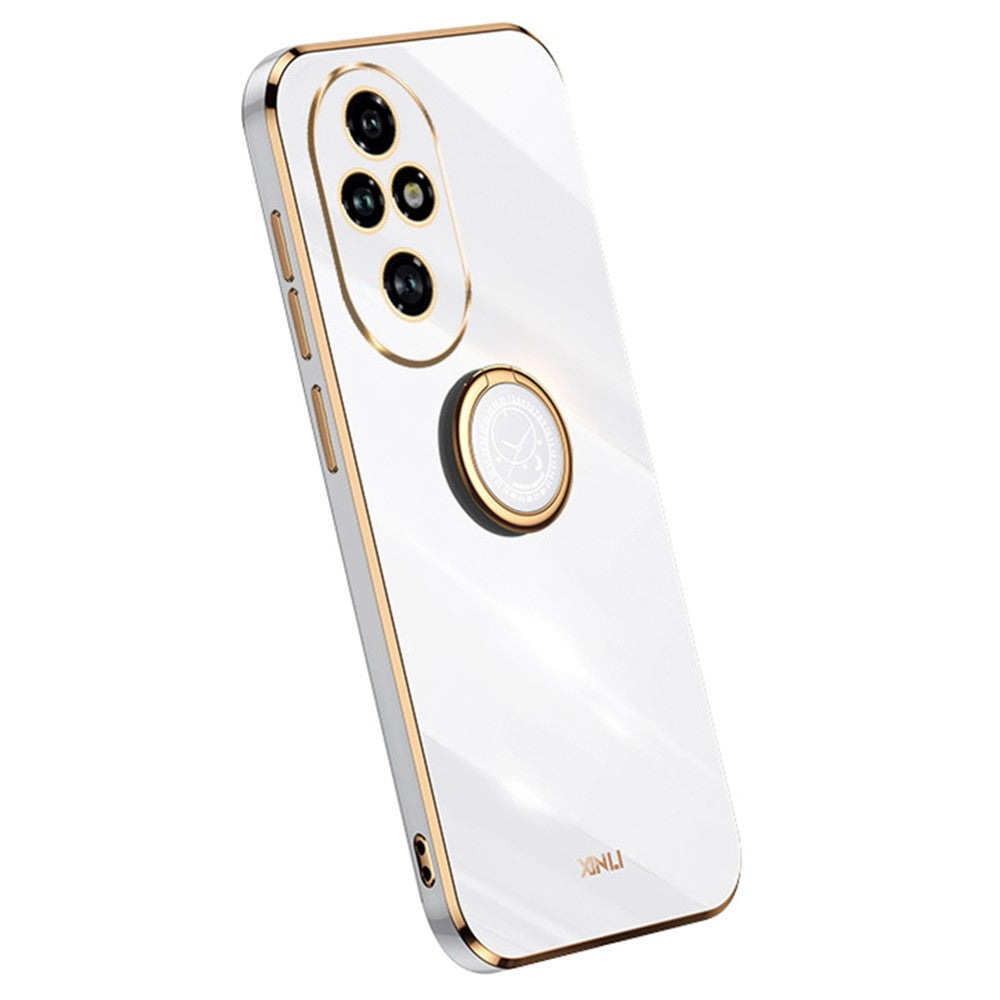 Honor 200 Pro 5G Handyhülle – Galvanisierte TPU-Rückseite, kratzfest, mit Ringständer