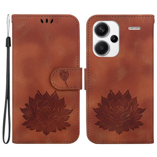 Xiaomi Redmi Note 13 Pro+ 5G Handyhülle – Leder Folio Buchständer Lotusmuster