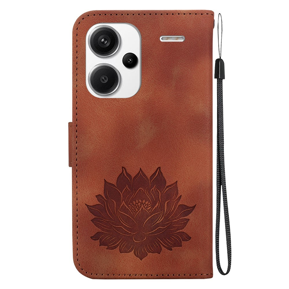 For Xiaomi Redmi Note 13 Pro+ 5G Case Leather Folio Book Stand Phone Cover Lotus Pattern