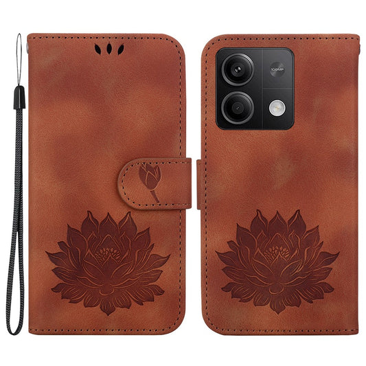 Xiaomi Redmi Note 13 5G Handyhülle – Lotus-Aufdruck Leder-Geldbörsen