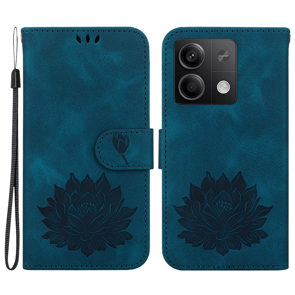 For Xiaomi Redmi Note 13 5G Case Lotus Imprint Leather Wallet Phone Cover